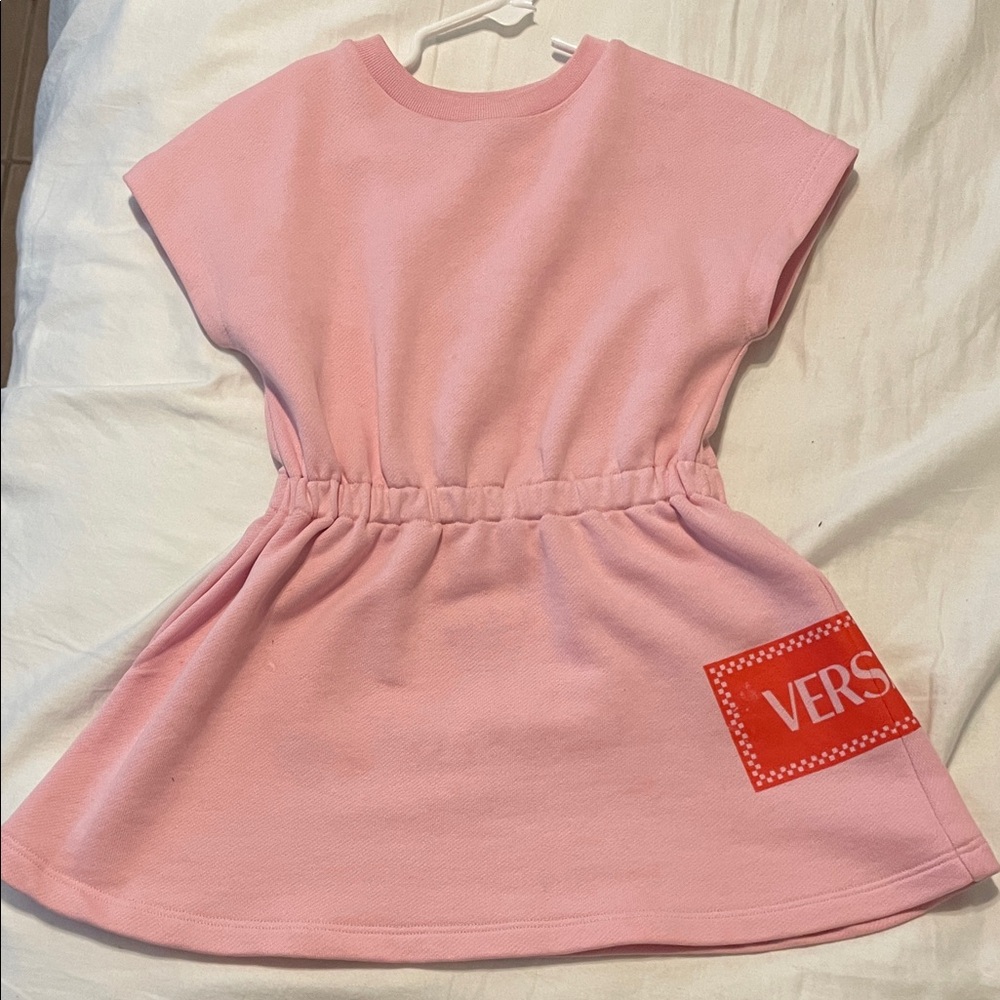Versace Kids Pink Dress with Red Logo